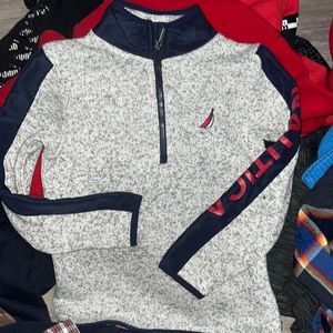 2pc Nautica Fleece Thick Soft Navy Red Grey HAS INITIALS SIZE Area RP/POP/RP3